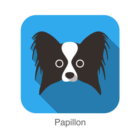 Papillon dog face flat iconのイラスト素材