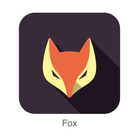 Fox face flat icon design. Animal icons series.のイラスト素材