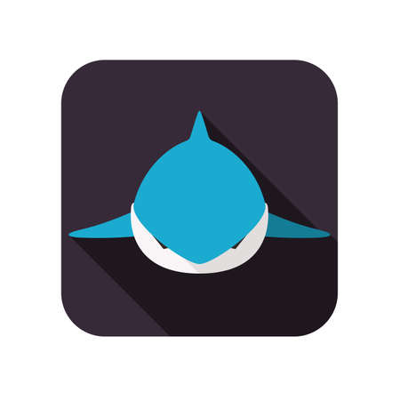 Shark animal face flat design, vectorのイラスト素材