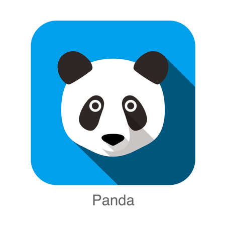 panda face flat icon, Vectorのイラスト素材