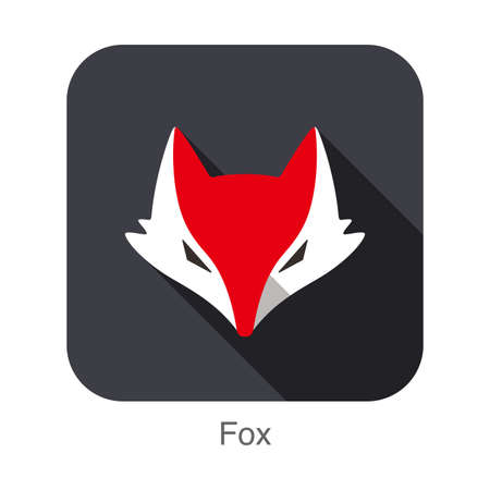 Fox face flat icon design. Animal icons series.のイラスト素材