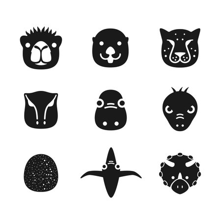Animal face flat icon, Vectorのイラスト素材