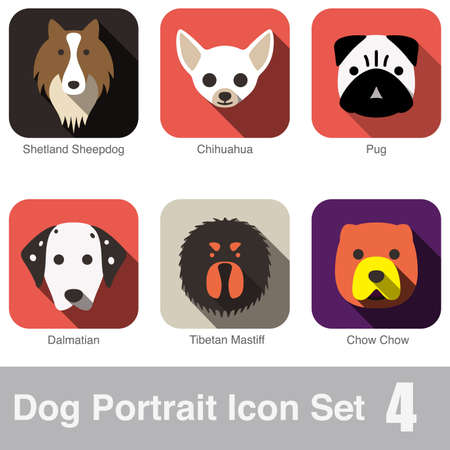 Dog face portrait icon design seriesのイラスト素材
