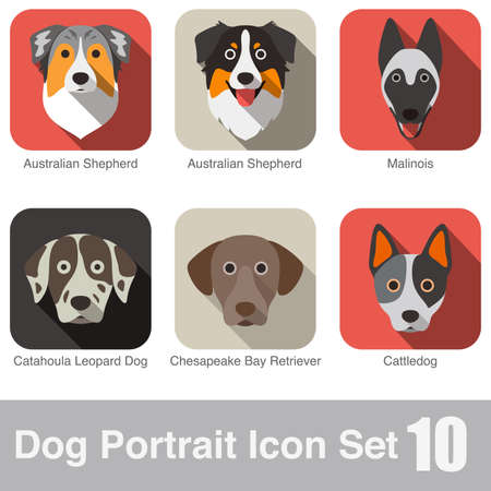Dog face portrait icon design seriesのイラスト素材