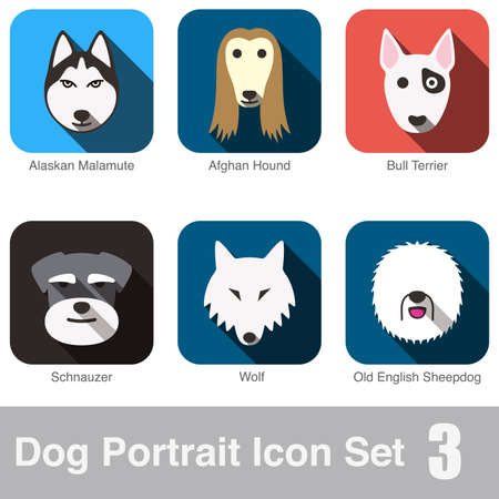 Dog face portrait icon design seriesのイラスト素材