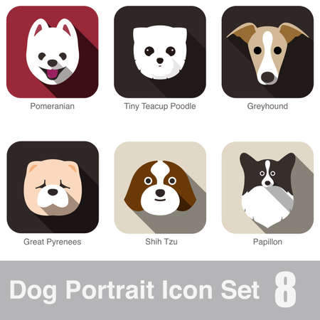 Dog face portrait icon design seriesのイラスト素材