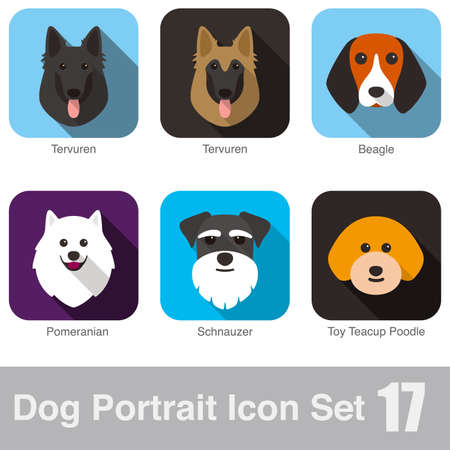 Dog face portrait icon design seriesのイラスト素材