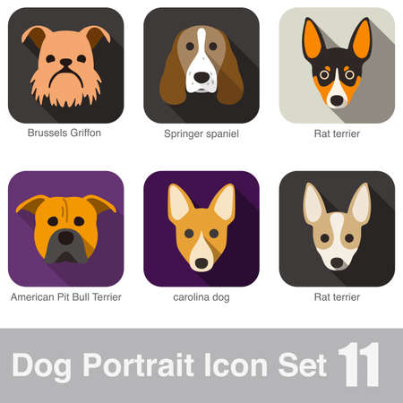 Dog face portrait icon design seriesのイラスト素材