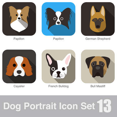 Dog face portrait icon design seriesのイラスト素材