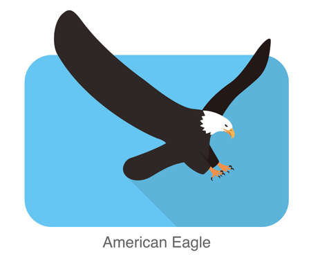 American eagle flying flat icon vector illustrationのイラスト素材