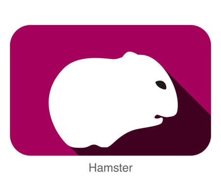 Mouse hamster cartoon, flat icon vector illustrationのイラスト素材