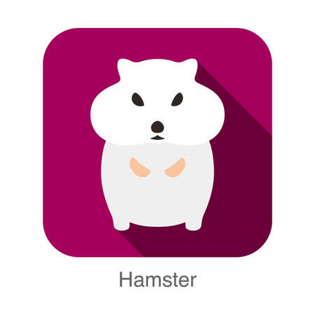 Mouse hamster cartoon, flat icon vector illustrationのイラスト素材