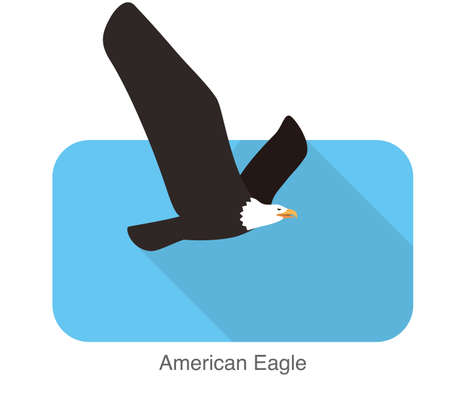 American eagle flying flat icon vector illustrationのイラスト素材