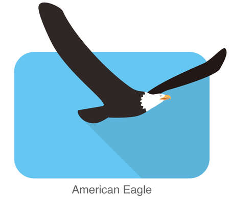 American eagle flying flat icon vector illustrationのイラスト素材