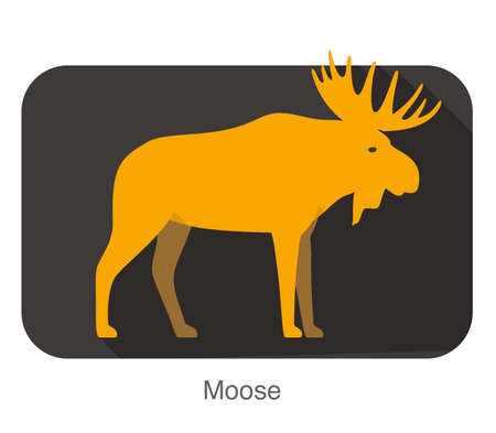moose walking flat 3D design vector illustrationのイラスト素材