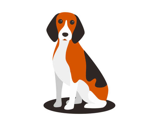 Beagle, dog sitting flat icon design, vector illustrationのイラスト素材