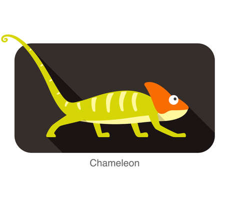 Chameleon walking in black background vector illustrationのイラスト素材