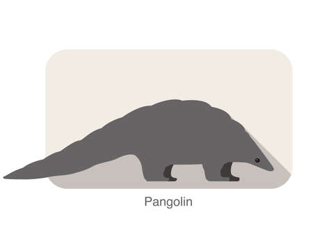 pangolin walking and searching, side view, vector illustrationのイラスト素材