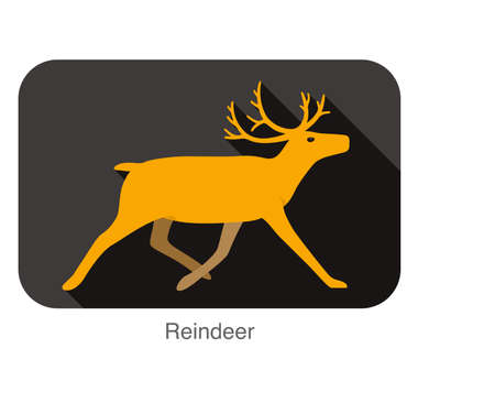 reindeer running flat 3D design vector illustrationのイラスト素材