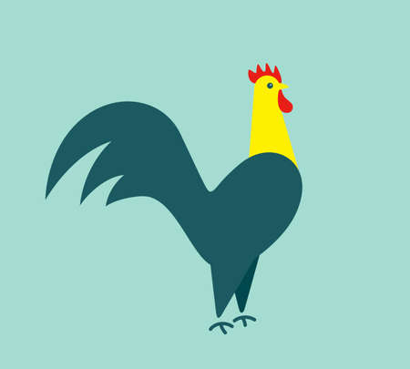 The rooster is crowing for the new dayのイラスト素材