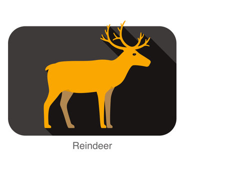 reindeer walking flat 3D design vector illustrationのイラスト素材