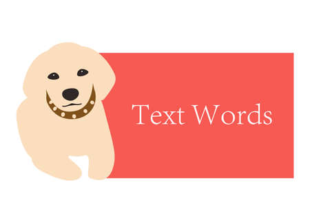 Golden Retriever lie on the billboard, front view , vector illustrationのイラスト素材