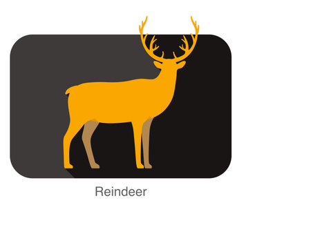 reindeer walking flat 3D design vector illustrationのイラスト素材