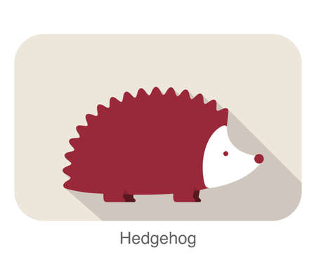 Cute Hedgehog cartoon flat icon, Vector illustrationのイラスト素材