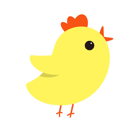 Cute cartoon chicken/bird icon, vector illustration.のイラスト素材