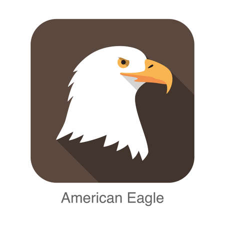 Eagle face flat icon design. Animal icons series, vector illustrationのイラスト素材