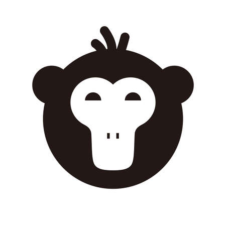simple monkey flat icon design, vector illustrationのイラスト素材