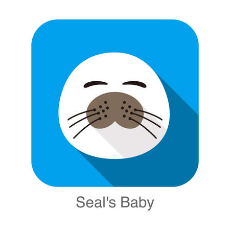 cute seal's baby flat icon design, vector illustrationのイラスト素材