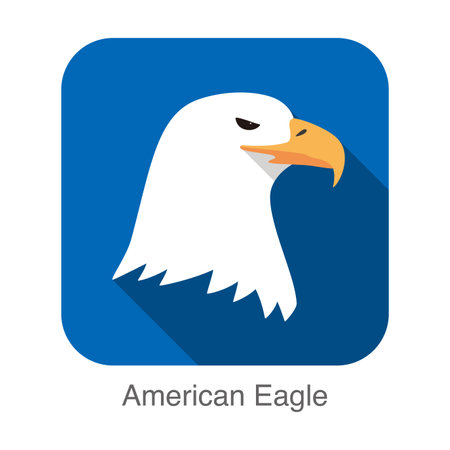 Eagle face flat icon design. Animal icons series, vector illustrationのイラスト素材