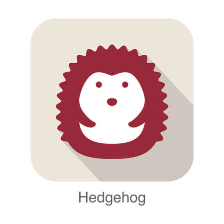 hedgehog face flat icon design. Animal icons series, vector illustrationのイラスト素材
