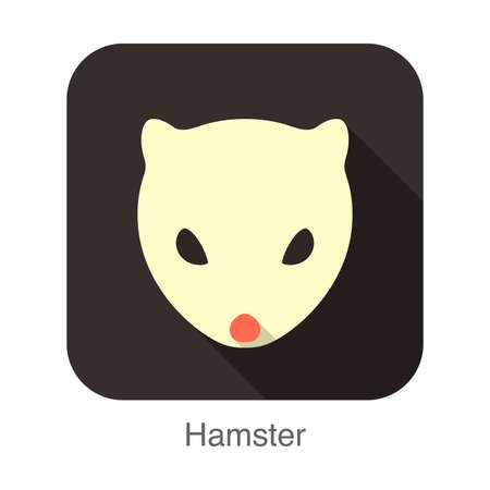 animal mouse hamster cartoon flat icon, vector illustrationのイラスト素材