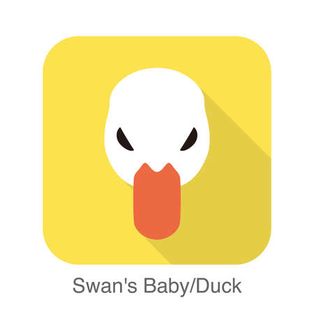 swan baby head vector icon, front face, vectorのイラスト素材