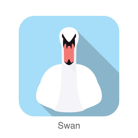 swan vector icon, front face flat icon, vector illustrationのイラスト素材