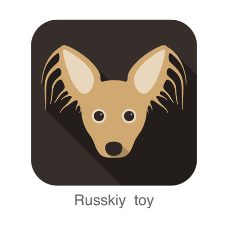 russkiy roy dog face portrait flat icon design, vector illustrationのイラスト素材