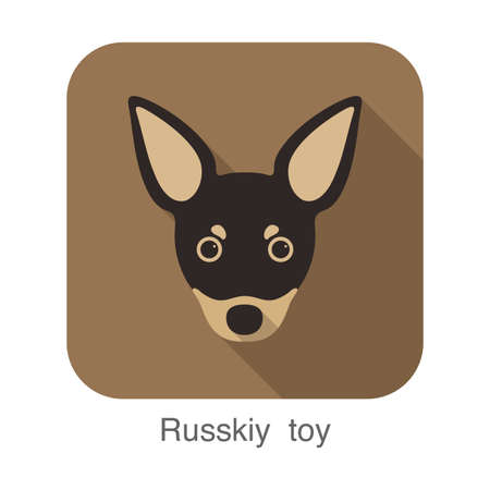 russkiy roy dog face portrait flat icon design, vector illustrationのイラスト素材