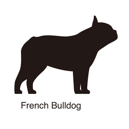 French Bulldog dog silhouette, side view, vector illustrationのイラスト素材