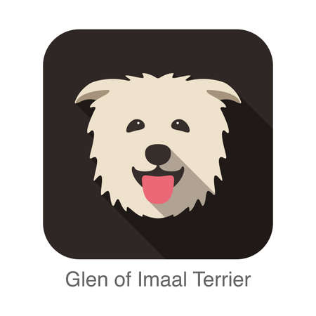 Glen of imaal terrier dog face portrait flat icon design, vector illustrationのイラスト素材
