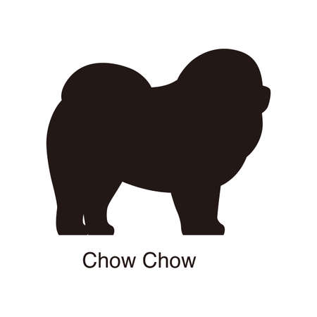 Chow Chow dog silhouette, side view, vector illustrationのイラスト素材