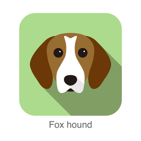 fox hound terrier dog face portrait, vector illustrationのイラスト素材
