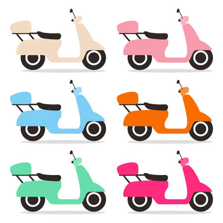 cute motorcycle flat icon design vector illustrationのイラスト素材