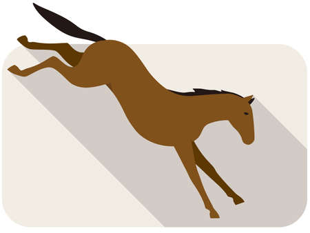 animal horse series flat icon, running, vectorのイラスト素材