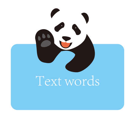 panda get on the billboard, blackboard, vector illustrationのイラスト素材