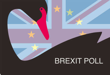 Brexit, black swan event poster vector illustrationのイラスト素材
