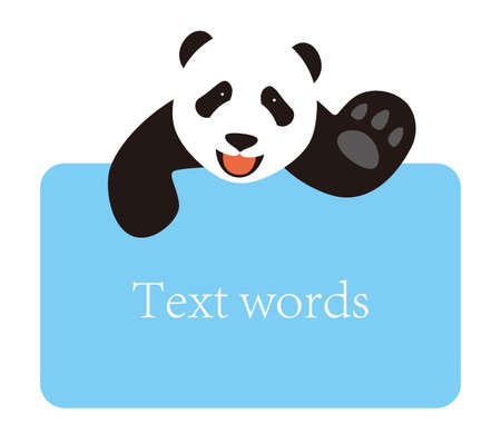 panda get on the billboard, blackboard, vector illustrationのイラスト素材