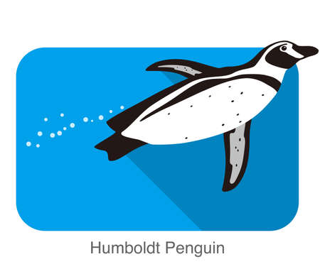 humboldt Penguin, Penguin seed series vector illustrationのイラスト素材