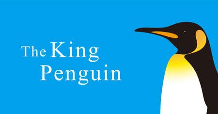 King Penguin standing watch up, Penguin seed series, vector illustrationのイラスト素材